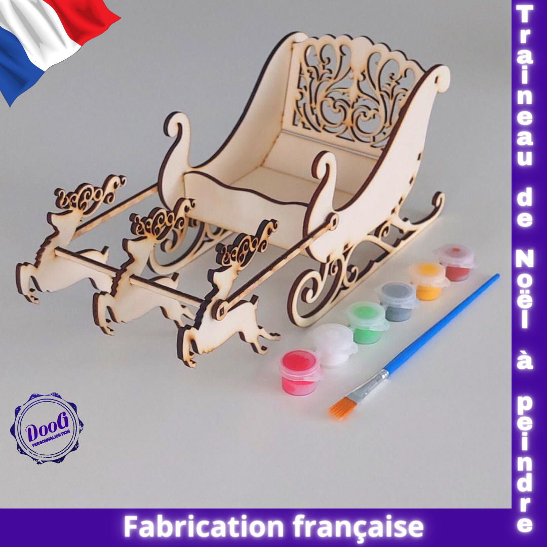 Kit traineau de noël bois à peindre
