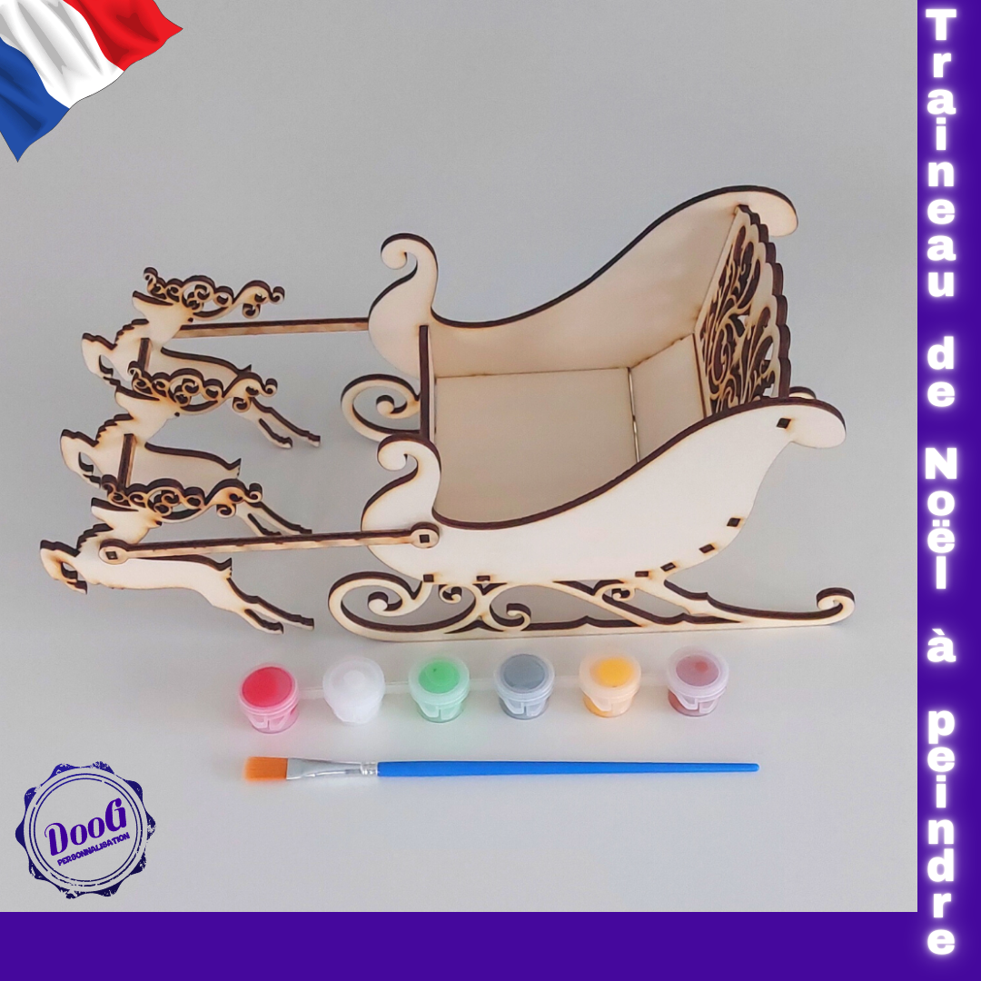 Kit traineau de noël bois à peindre
