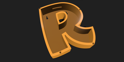 Tirelire lettre R ( Petite ≈ 15cm H )